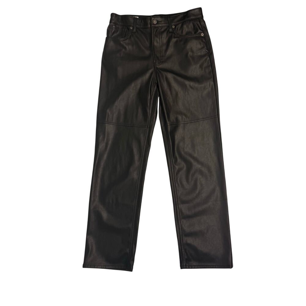 Gap Cheeky Straight High Rise Faux Leather Pants Women’s Size 28/6R Black